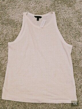 Banana Republic White Linen Tank Top LARGE